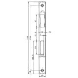 Schlieblech BKS B 9000 0402, 270 x 24 mm, Stulp flach eckig, Edelstahl