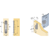 HETTICH PRESTIGE 2000 Schlie�blech zu Rollladenschloss, zum Einlassen