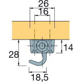 HETTICH PRESTIGE 2000 Schlie�haken, Zubeh�r, rechts, 72266