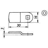HEKNA 505 Zylinder-Hebelschloss, rechts, Schlie�hebel gekr�pft, L 34 mm, Zamak