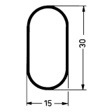 Schrankrohr Standard oval L�nge 3000 mm, Stahl verchromt poliert