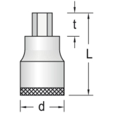 GEDORE Schraubendreher-Einsatz IN19 DIN7422 1/2\"vierkant 6.0 mm Innensechskant