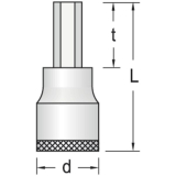 GEDORE Schraubendreher-Einsatz lang IN19L DIN7422 1/2\"vierkant 6x90mm sechsk.