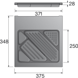 HETTICH SYSTEMA TOP 2000 Materialschub, EB 392 mm, schwarz