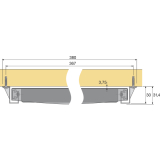 HETTICH SYSTEMA TOP 2000 Schreibmaterial-Auszug Set, EB 380 mm, Alu-Finish