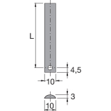HETTICH PRESTIGE 2000 Schubstange, 10x3, L 1600, 72688