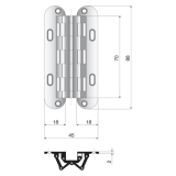 Sepa Einlass-Scharnier H�he 52 mm, Messing vern. matt