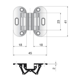 Sepa Einlass-Scharnier H�he 41 mm, Messing vern. matt