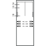 Kleiderlift Junior, H 850,KB 770-1200mm, Tragkr.10KG, KS grau/FE sil.grau