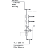 Anschraubtaschen V3611, Bauhhe 5,8 mm