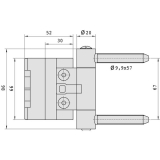 Haustrband BAKA 2D/20 RZ 57 m. Stiftsich. Zapfen 9,9 x 57 mm, verzinkt silber