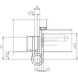 Objektband VX 7729 f. stumpf einsch. Tren, Bandhhe 120 mm, Edelstahl