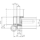 Objektband VX 7939 f. geflzte Tren, Bandhhe 160 mm, Edelstahl