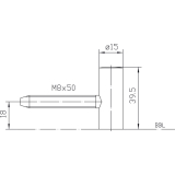 Trband-Flgelteil Variant V 0020 f. geflzte Tren, Band  15 mm, verzinkt