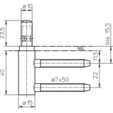 Trband-Rahmenteil Variant V 3400 WF HV Stop, Band  15 mm, Stahl vernickelt