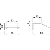 Ladengriff Alioth LA 32 mm, Breite 45 mm, Aluminium Edelstahl Effekt