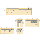 HETTICH SLIDE LINE 55 - LaufteiL - zum Anschrauben, 15 Kg, KS braun