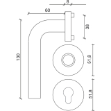 SOLIDO Wechselgarnitur DUBLIN m. Rosetten PZ, FH-EI30, Edelstahl