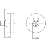SOLIDO WC, Rosetten Anzeige rot/wei, Edelstahl matt