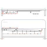 Springaufbeschlag mit 2 Federn, ffnungsw. 35, schwer, 250 mm, FE sil. RAL 9006