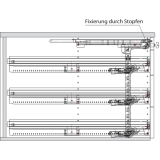 HETTICH SYSTEMA TOP 2000 Container-Set Silent System, Teilauszug, ET 530 mm, alu