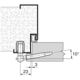 Stahlzargenband 3-DIM 2-tlg. o. Aushngesich.  20mm, Hhe 112mm,verzinkt silber