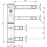Stahlzargenband 3-DIM 2-tlg. o. Aushngesich.  20mm, Hhe 112mm,verzinkt silber