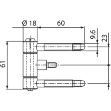 Steckband INCANTO 3-tlg. m. Zylinderkopf,  18 mm, Stahl vernickelt