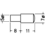 Steckbodentrger KU, Bohr  5 mm, Kunststoff wei, VPE 100 ST