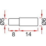 Steckbodentrger Maxi, Bohr  5 mm, vernickelt, VPE 100 ST