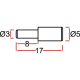 Steckbodentrger Mini, Bohr  3 mm, vernickelt, VPE 1000 ST
