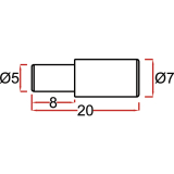 Steckbodentrger Semi, Bohr  5 mm, vernickelt, VPE 100 ST