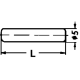 Steckbodentrger Stift, Bohr  5 mm, Lnge 20 mm, vernickelt, VPE 100 ST