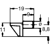 Steckbodentrger Winkel 2, Bohr  6 mm, Kunststoff braun, VPE 100 ST