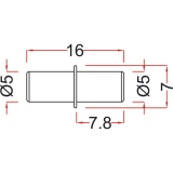 Steckbodentrger Duo, Bohr  5 mm, vernickelt, VPE 100 ST