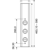 Power-Eck 1 230 V, 3 Schukosteckdosen, Anschlusskabel 2000 mm mit Schukostecker
