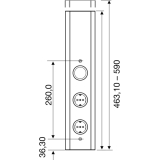 Power-Eck 2 230 V, 2 Schukosteckdosen, Anschlusskabel 2000 mm mit Schukostecker
