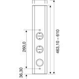 Power-Turm 2 230 V,2 Schukosteckdosen, Anschlusskabel 2000 mm mit Schukostecker