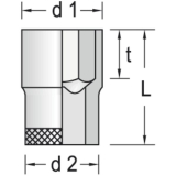 GEDORE Steckschlssel-Einsatz 19 DIN3124 1/2\"vierkant 16.0 mm sechskant