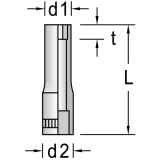 GEDORE Steckschlssel-Einsatz lang 20L DIN3124 1/4\"vierkant 8.0 mm sechskant