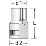 GEDORE Steckschlssel-Einsatz TX20 DIN3120 1/4\"vierkant Auentorx TX E8