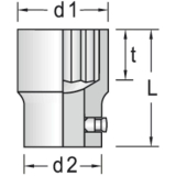 GEDORE Steckschlssel-Einsatz D21 DIN3124 1\"vierkant 36.0 mm zwlfkant