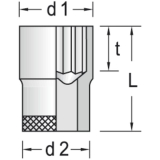 GEDORE Steckschlssel-Einsatz 30 DIN3124 3/8\"vierkant 12.0 mm sechskant