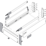 BLUM TANDEMBOX Vorderst�ck ohne Nut, grau RAL9006