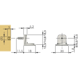 Tablar-Bodentrger PK2, Anschrauben, Tablarstrke 16 mm, Bohr  3 mm, vernickelt