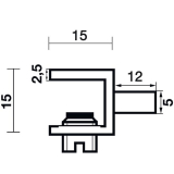 Glastablar-Klemmtrger, Glasstrke 6-8 mm, Messing verchromt poliert