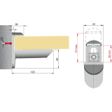 Tablar-Klemmtrger Kaiman Maxi, Materialstrke 39-73 mm, silberfarbig RAL 9006