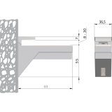 Tablar-Klemmtrger Kalabrone, Materialstrke 8-30 mm, silberfarbig RAL 9006