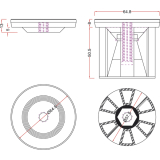 Tischfu-Adapterscheibe  60 mm, Edelstahl