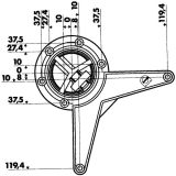 Ersatz-Befestigungsplatte oben - Tischfiuss zylindrisch/Aluminia  60 mm